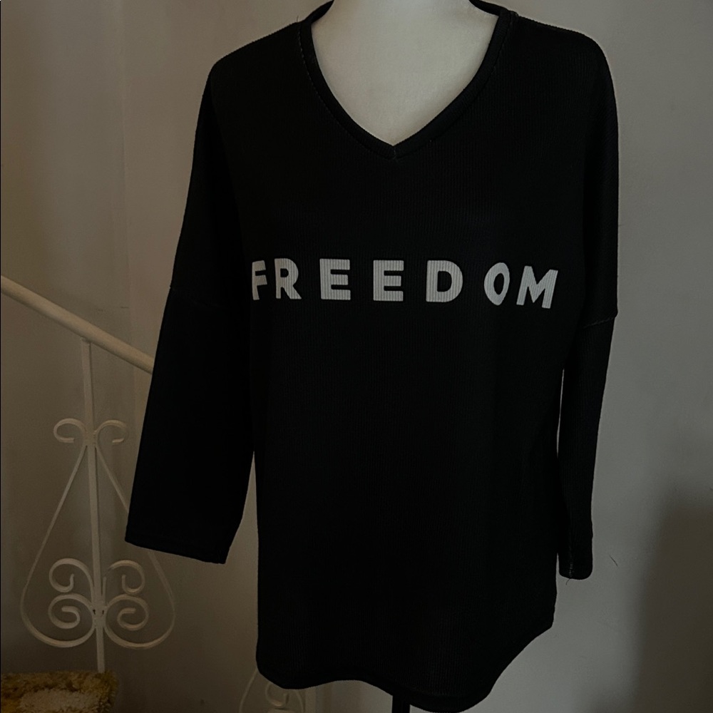 Black V-Neck Women's Sweatshirt